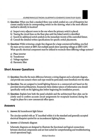 Michael Hamilton's Journeyman Electrician Exam Prep Study Guide 2026 Edition