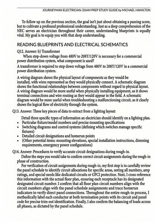 Michael Hamilton's Journeyman Electrician Exam Prep Study Guide 2026 Edition