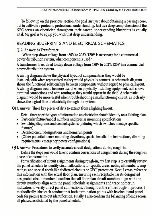 Michael Hamilton's Journeyman Electrician Exam Prep Study Guide 2026 Edition