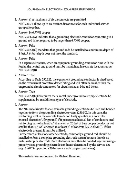 Michael Hamilton's Journeyman Electrician Exam Prep Study Guide 2026 Edition